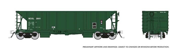 PREORDER Rapido HO 158017A NSC Ballast Hopper, British Columbia Railway Random from Set