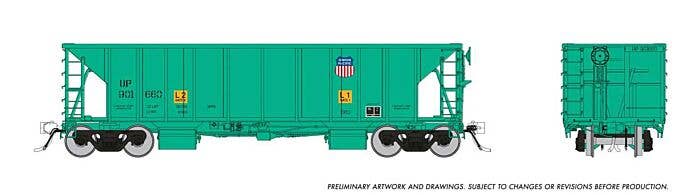 PREORDER Rapido HO 158022A NSC Ballast Hopper, Union Pacific Random from Set