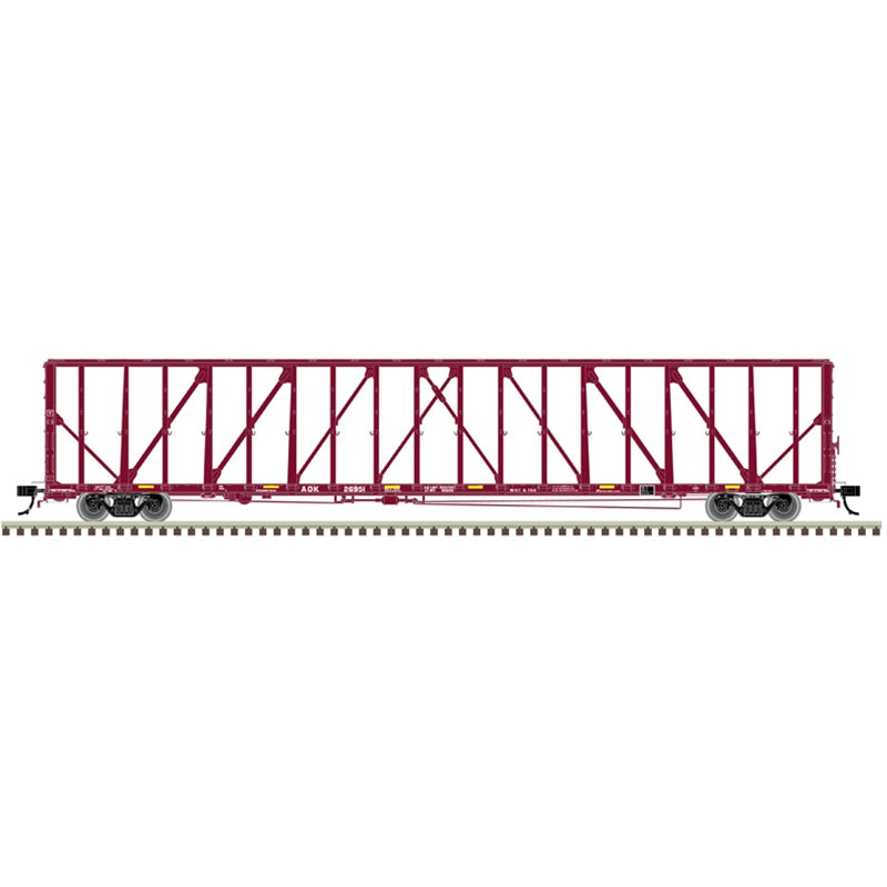 PREORDER Atlas O 3001787 73' Centerbeam/Center Divider Flatcar with Load, 3-Rail, Premier, Arkansas-Oklahoma RR AOK