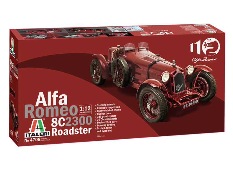 Italeri 4708 - SCALE 1 : 12 Alfa Romeo 8C 2300 Roadster