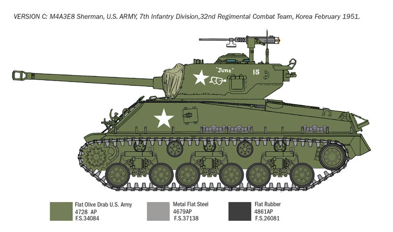 Italeri 6586 - SCALE 1 : 35 Sherman M4A3E8 - Korean War