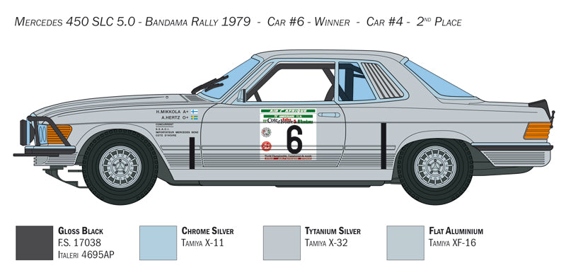 Italeri 3632 - SCALE 1 : 24 Mercedes-Benz 450SLC Rallye Bandama 1979