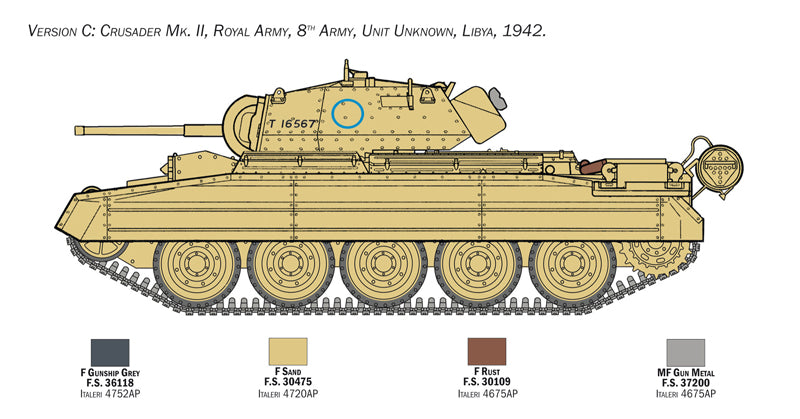 Italeri 6579 - SCALE 1 : 35 Crusader Mk. II with 8th Army Infantry