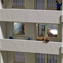 Busch HO 1991 Painting the Walls Interior Detail Set, Table, Ladder, Door, Tools, Wallpaper Roll, Unpainted Figure