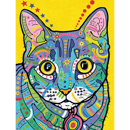 Paint Works Paint by Number 91694 Colorful Cat Pencil by Number 9 x 12