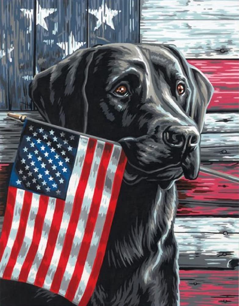 Paint Works Paint by Number 91793 Patriotic Dog