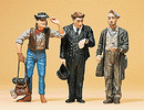 Preiser G 45099 Pedestrians, Railroad Conductor & Two Hobos