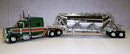 Trucks N Stuff HO SPEC018 Peterbilt 389 Sleeper Cab Tractor with Pneumatic Bulk Trailer, Assembled, Green, Orange, Chrome