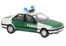 PREORDER Brekina HO PCX871684 Peugeot 405, Assembled, Police (green, white, German Lettering)