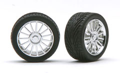Pegasus Hobbies 1206 Chrome Spider Rims w/Tires