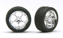 Pegasus Hobbies 1214 Chrome Swirl Star Rims w/Tires