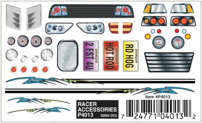 Woodland Scenics P4013 PineCar Dry Transfer Decals, Racer Accessories