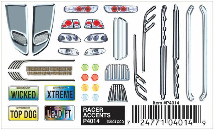 Woodland Scenics P4014 PineCar Dry Transfer Decals, Racer Accents