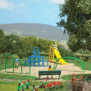 Busch HO 79830 Playground, Action Set, 2 Children, Tower, Arch, Slide, Horizontal Bar