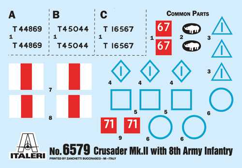 Italeri 6579 - SCALE 1 : 35 Crusader Mk. II with 8th Army Infantry