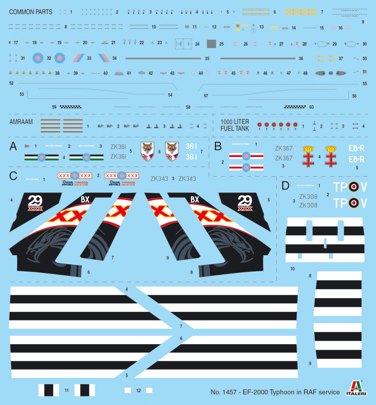 Italeri 1457 - SCALE 1 : 72 EF-2000 Typhoon In R.A.F. Service