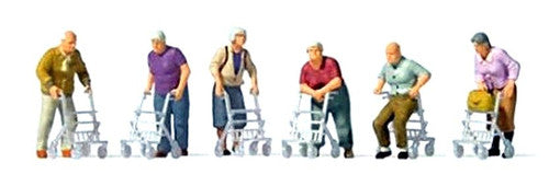 Preiser HO 10718 Elderly People with Walkers (6)