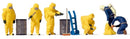 Preiser HO 17033 Firefighter with Yellow Hazmat Suits (6)