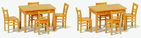 Preiser HO 17218 Wooden Table and Chairs Kit