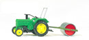 Preiser HO 17929 Farm Tractor with Agricultural Roller, Green/Yellow