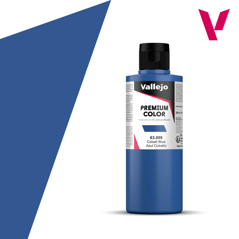 Vallejo Acrylic Paints 63009 Premium Color, Cobalt Blue Opaque (200ml)