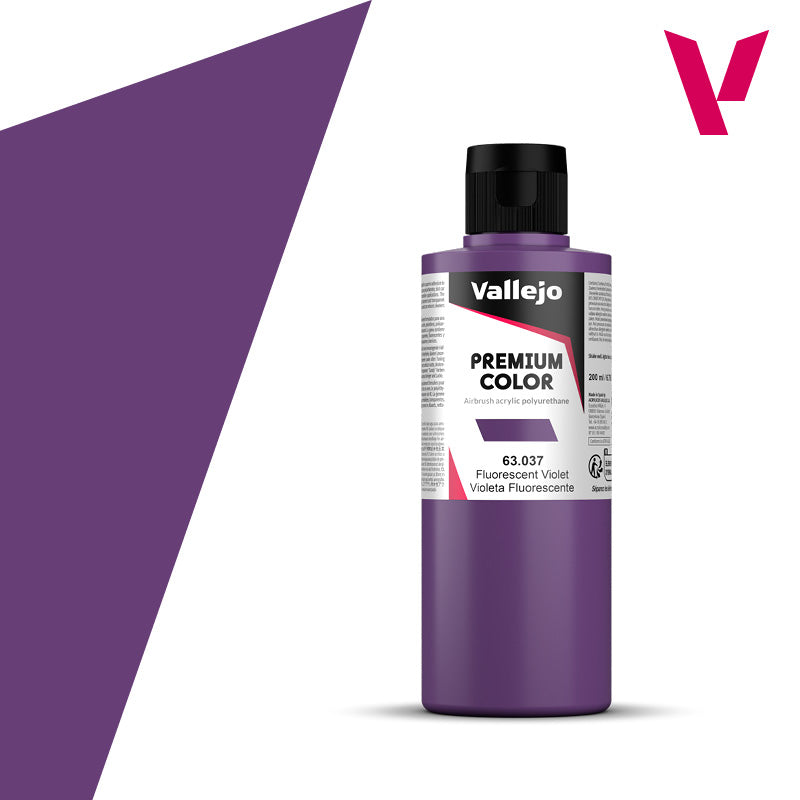 Vallejo Acrylic Paints 63037 Premium Color, Violet Fluorescent (200ml)