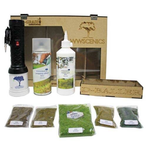 Peco WSPG-037 Pro Grass Layering System Applicator Starter Kit, Includes: Micro Applicator, Basing Glue, Layering Spray, D-Baller Tool, Gras