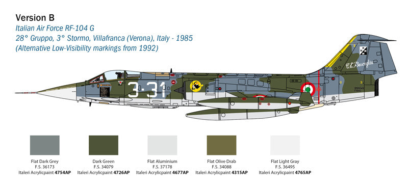 Italeri 2514 - SCALE 1 : 32 F-104 STARFIGHTER G/S - Upgraded Edition RF version