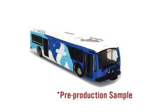 Iconic Replicas HO 870311 Proterra ZX-5 Bus, Assembled, Santa Clara Valley Transit Authority (blue, white)