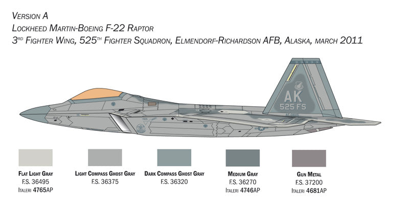 Italeri 2822 - SCALE 1 : 48 F-22 A Raptor