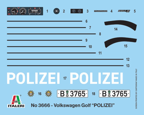 Italeri 3666 VW Golf Polizei 1:24