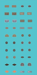 Tichy Train Group N 10183-N Railroad Decal Set, 20 Assorted Pairs of Raised-Print Builders Plates