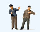 Preiser G 44917 Railroad Engineer & Fireman in Cab, Set