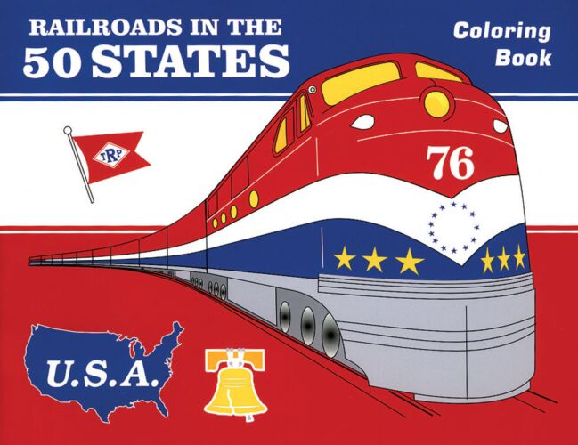 White River Productions R50SCB Railroads in the 50 States Coloring Book, Softcover