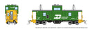 PREORDER Rapido N 510063 Angus Shops Wide Vision Caboose with Lights, Burlington Northern
