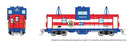 PREORDER Rapido N 510065 Angus Shops Wide Vision Caboose with Lights, Burlington Northern