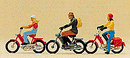 Preiser HO 125 Recreation & Sports, Mopeds with Riders