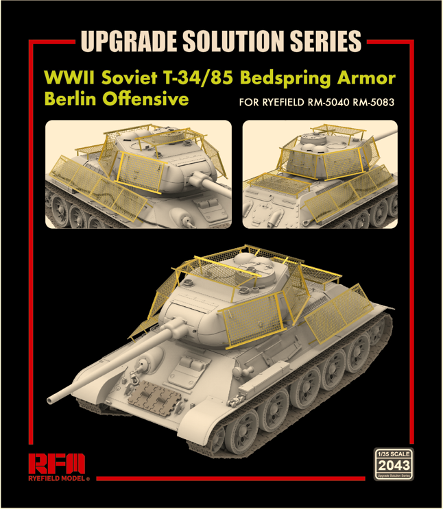 Rye Field Model 2043 WWII Soviet T-34/85 Bedspring Armor 1:35