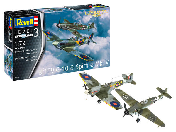 Revell Germany 3710 Bf109G10/Spitfire Mark5 kit set 1:72