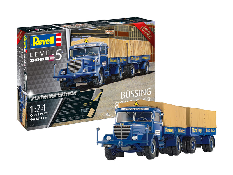 Revell Germany 7580 Bussing 8000 S 13 w/trailer 1:24 Platin.