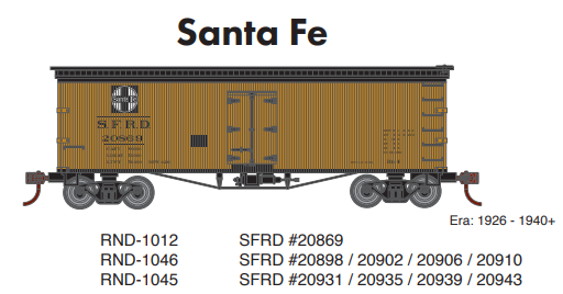 PREORDER Athearn Roundhouse RND-1012 HO 36ft Wood Reefer, SFRD