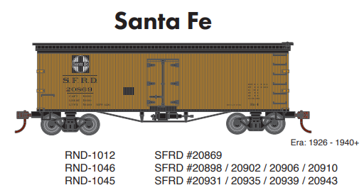 PREORDER Athearn Roundhouse RND-1045 HO 36ft Wood Reefer, SFRD