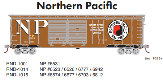 PREORDER Athearn Roundhouse RND-1014 HO 50ft Double Sliding Door Boxcar, NP