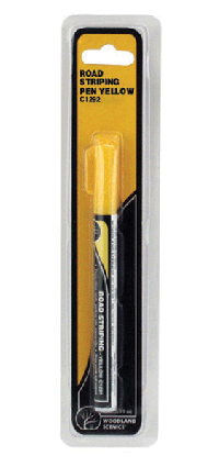 Woodland Scenics C1292 Road Striping Pen -- Yellow, All Scales