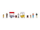 Noch HO 16229 Themed Figures Set, Ice Cream and Hotdog Van
