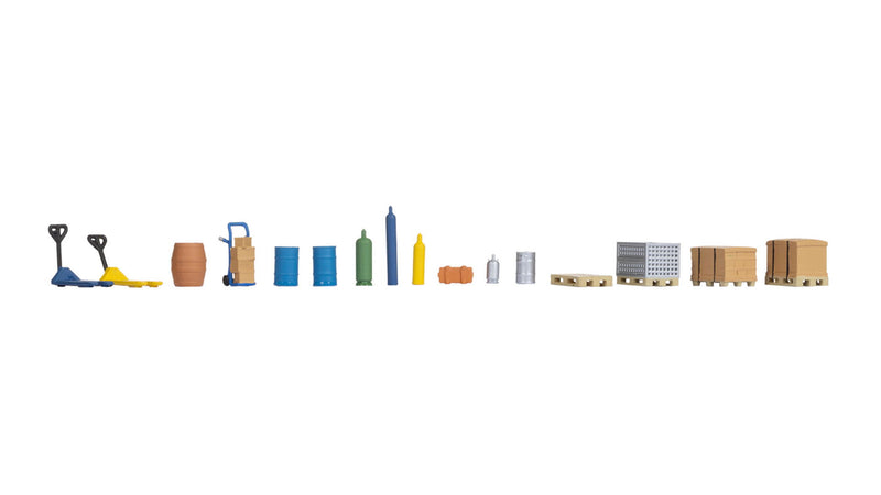 PREORDER Noch HO 14823 Freight Station/Loading Dock Accessories (16-Pack)
