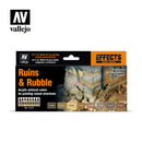 Vallejo Acrylic Paints 71214 Ruins & Rubble Paint Set (8-Pack)