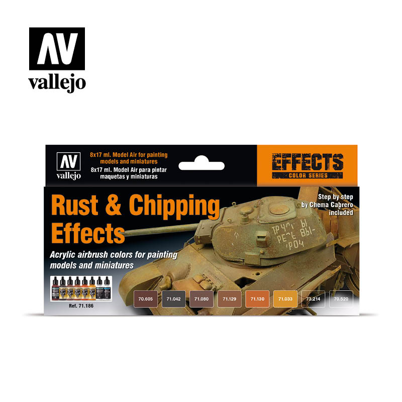 Vallejo Acrylic Paints 71186 Rust & Chipping Effects Paint Set (8-Pack)