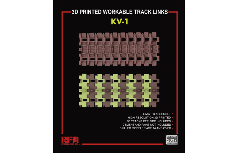 Ryefield Model 2037 3D Printed Workable Track for KV-1 1:35