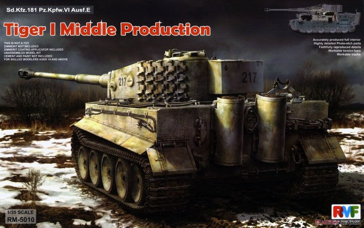 Rye Field Model 5010 Tiger I Mid Prod w/Full Interior 1:35
